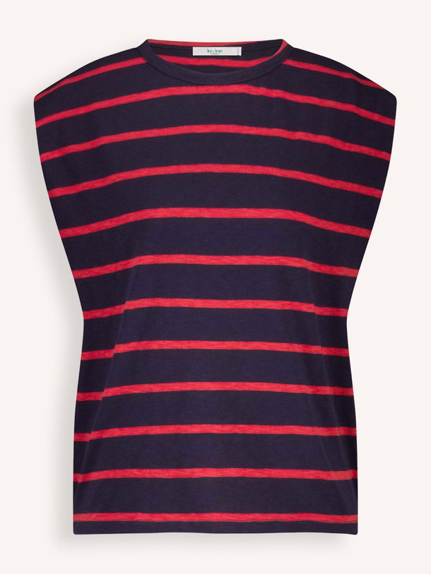 Ontdek de Diede organic cotton gestreepte top van By-Bar in de kleur donkerblauw bij Orangebag. Op werkdagen voor 21:45 besteld, morgen in huis.