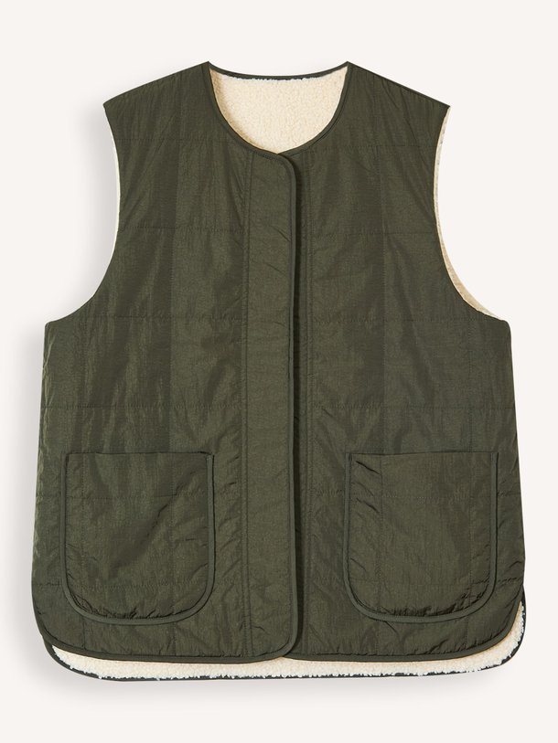 Ontdek de Audrea geweven reversible teddy gilet van Varley in de kleur kaki bij Orangebag. Op werkdagen voor 21:45 besteld, morgen in huis.
