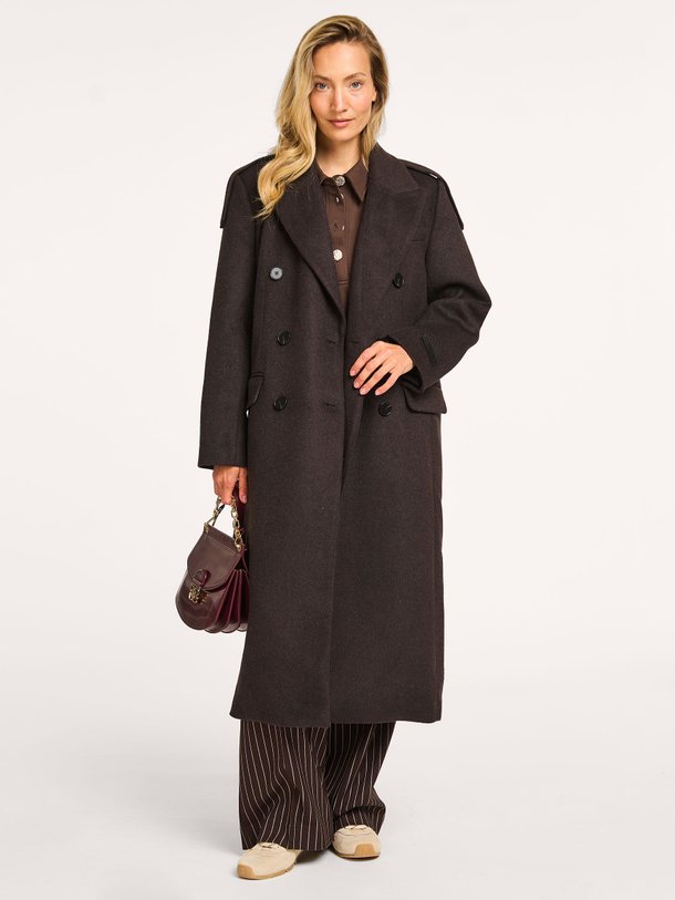 Ontdek de Lida wolmix mantel van Haute L'Amitié in de kleur donkerbruin bij Orangebag. Op werkdagen voor 21:45 besteld, morgen in huis.