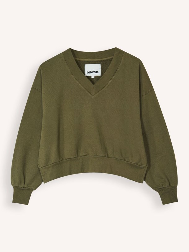 Ontdek de Varola katoenen sweater van Bellerose in de kleur olijfgroen bij Orangebag. Op werkdagen voor 21:45 besteld, morgen in huis.