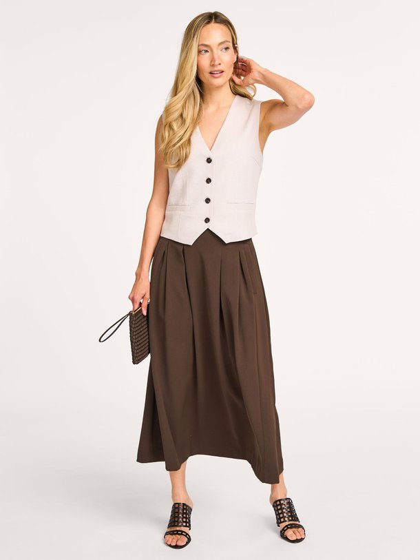 Ontdek de Anya geweven A-lijn rok van Co'Couture in de kleur donkerbruin bij Orangebag. Op werkdagen voor 21:45 besteld, morgen in huis.