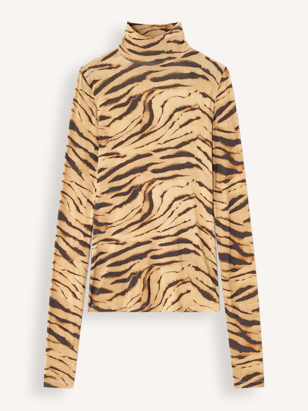 Ontdek de Viscosemix top met dessin van Ganni in de kleur kaki bij Orangebag. Op werkdagen voor 21:45 besteld, morgen in huis.