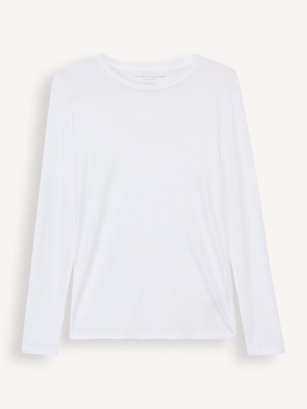 Ontdek de M001 Soft Touch viscosemix longsleeve van Majestic Filatures in de kleur wit bij Orangebag. Op werkdagen voor 21:45 besteld, morgen in huis.
