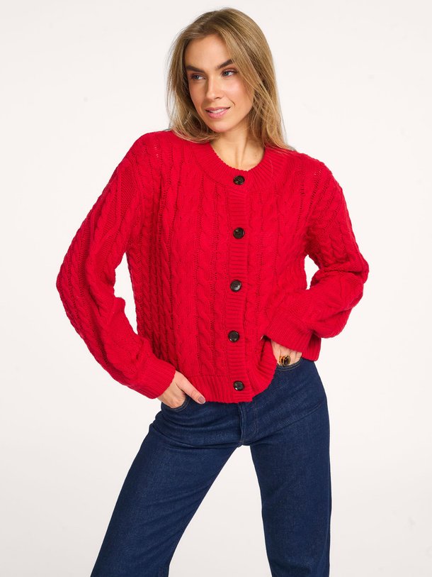 Ontdek de Merino wolmix kabelvest van Frnch in de kleur rood bij Orangebag. Op werkdagen voor 21:45 besteld, morgen in huis.