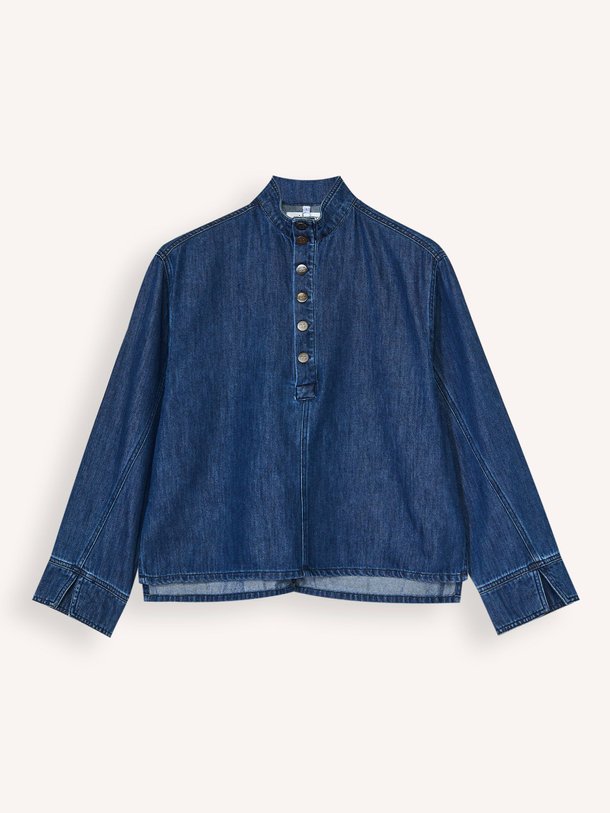 Ontdek de Azmina denim top van Co'Couture in de kleur donkerblauw bij Orangebag. Op werkdagen voor 21:45 besteld, morgen in huis.