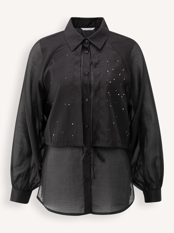Ontdek de Lyocellmix blouse met strass van Yaya in de kleur zwart bij Orangebag. Op werkdagen voor 21:45 besteld, morgen in huis.