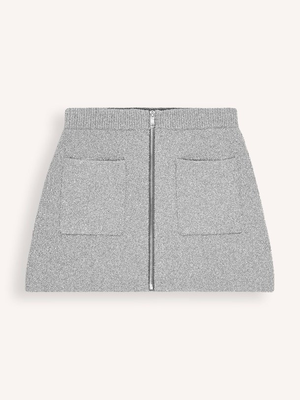 Ontdek de Wolmix mini rok met lurex van Ganni in de kleur zilverkleur bij Orangebag. Op werkdagen voor 21:45 besteld, morgen in huis.