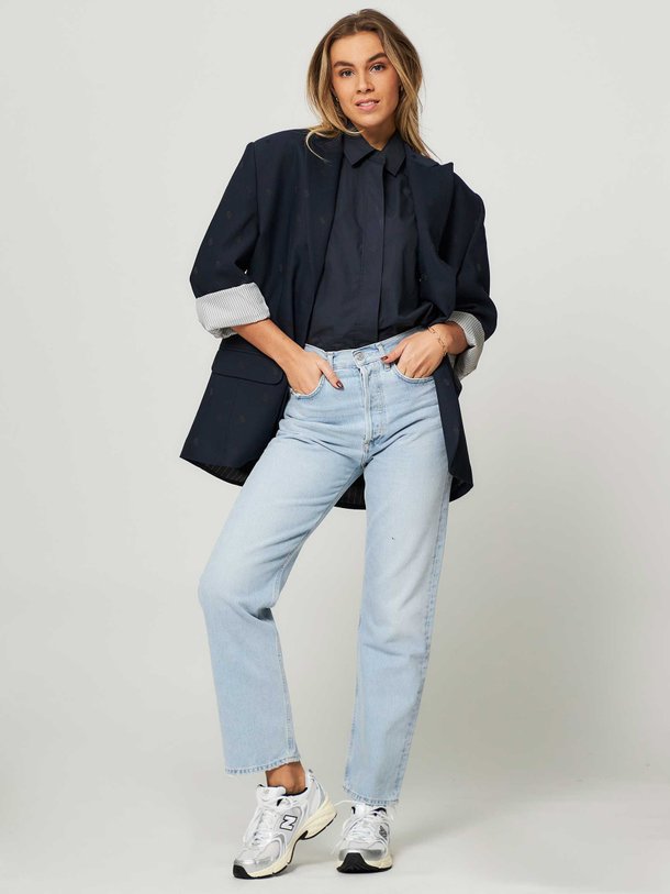 Pasha, geweven krijtstreep pantalon