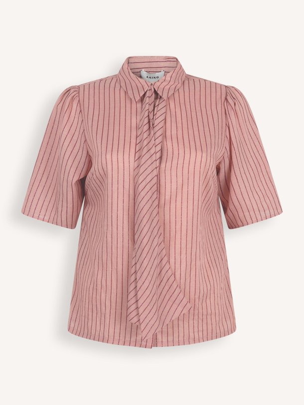 Ontdek de Veronne viscosemix gestreepte blouse met lurex van Aaiko in de kleur Roze bij Orangebag. Op werkdagen voor 21:45 besteld, morgen in huis.