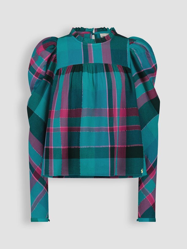 Ontdek de Vivi viscosemix top met geruit dessin van Fabienne Chapot in de kleur blauwgroen bij Orangebag. Op werkdagen voor 21:45 besteld, morgen in huis.