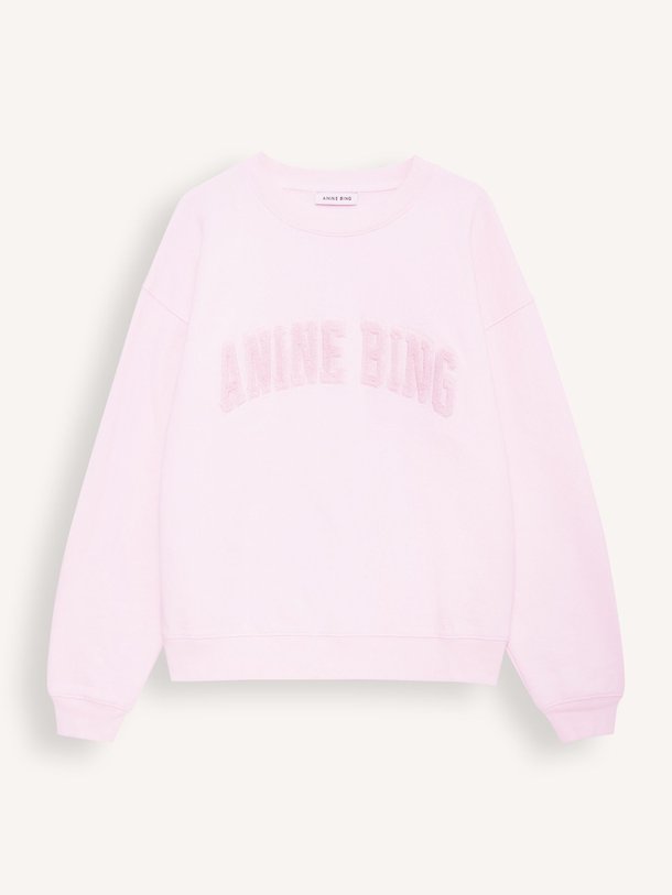 Ontdek de Spencer katoenen logo sweater van Anine Bing in de kleur Lichtroze bij Orangebag. Op werkdagen voor 21:45 besteld, morgen in huis.