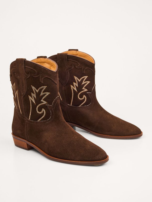 Ontdek de Honor suède western boots van Toral in de kleur Donkerbruin bij Orangebag. Op werkdagen voor 21:45 besteld, morgen in huis.