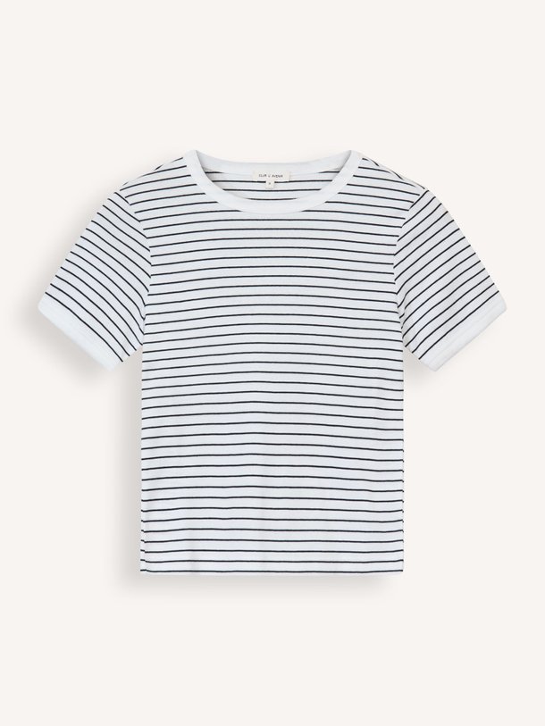 Ontdek de Jen katoenen gestreept T-shirt van Club L`avenir in de kleur wit bij Orangebag. Op werkdagen voor 21:45 besteld, morgen in huis.
