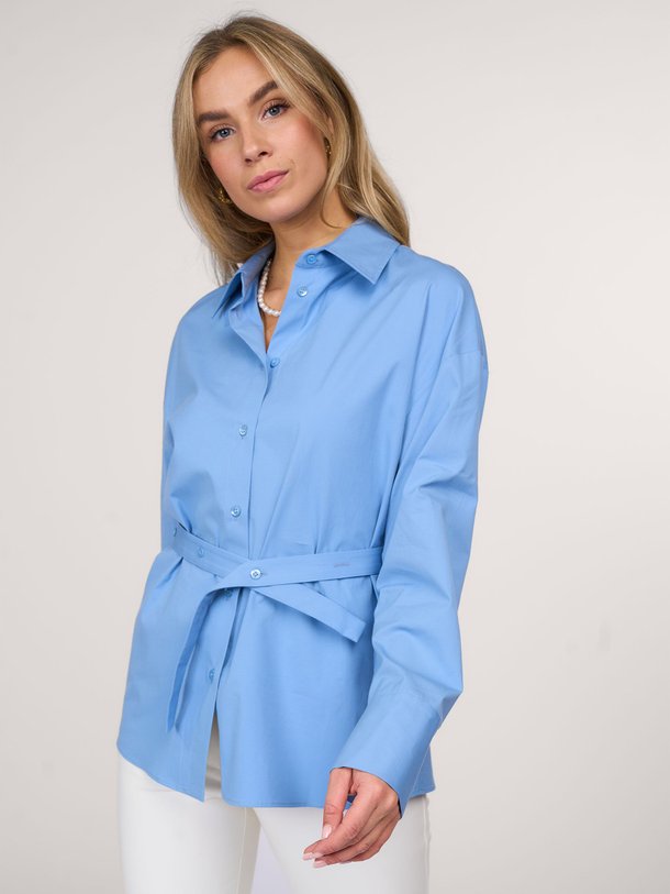 Ontdek de katoenmix blouse van Semicouture in de kleur blauw bij Orangebag. Op werkdagen voor 21:45 besteld, morgen in huis.