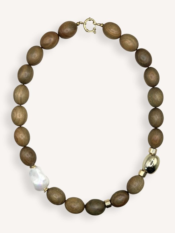 Ontdek de Woody vergulde kralen halsketting van Bonnie Studios in de kleur Bruin bij Orangebag. Op werkdagen voor 21:45 besteld, morgen in huis.