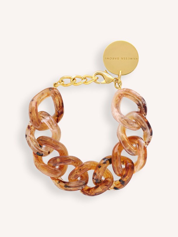 Ontdek de Schakel armband van hars van Vanessa Baroni in de kleur lichtbruin bij Orangebag. Op werkdagen voor 21:45 besteld, morgen in huis.