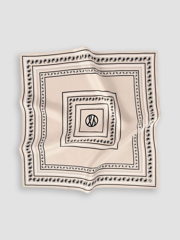 Ontdek de Zijden sjaal met paisley print van Lescarf in de kleur zand bij Orangebag. Op werkdagen voor 21:45 besteld, morgen in huis.