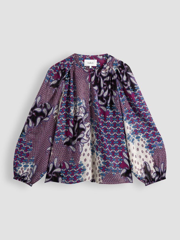 Ontdek de Blair viscose/zijdemix top met print van ba-sh in de kleur paars bij Orangebag. Op werkdagen voor 21:45 besteld, morgen in huis.