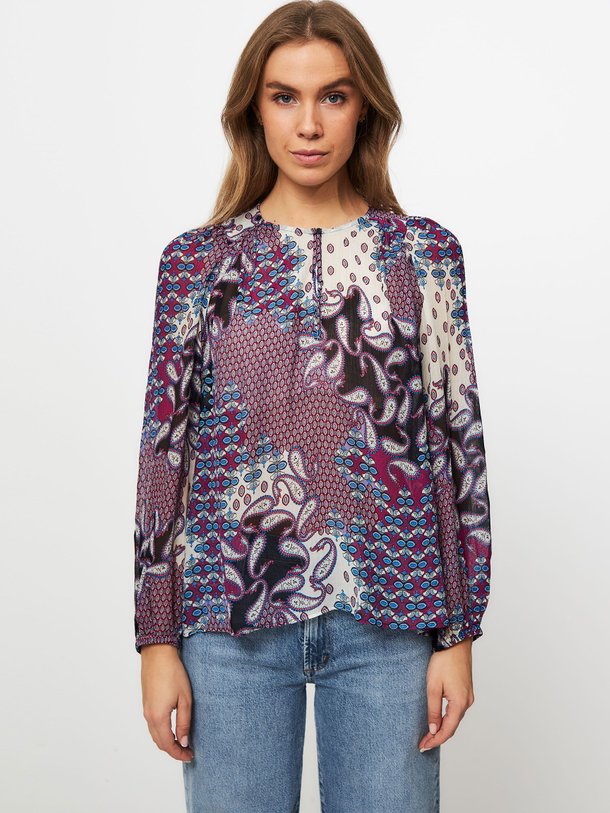 Ontdek de Blair viscose/zijdemix top met print van ba-sh in de kleur paars bij Orangebag. Op werkdagen voor 21:45 besteld, morgen in huis.