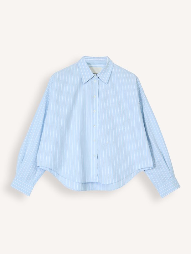 Ontdek de Ginger katoenen gestreepte blouse van Bellerose in de kleur Lichtblauw bij Orangebag. Op werkdagen voor 21:45 besteld, morgen in huis.