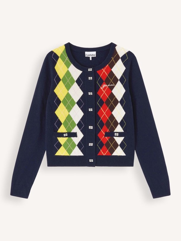 Ontdek de Wol/cashmeremix geruit vest van Ganni in de kleur Donkerblauw bij Orangebag. Op werkdagen voor 21:45 besteld, morgen in huis.
