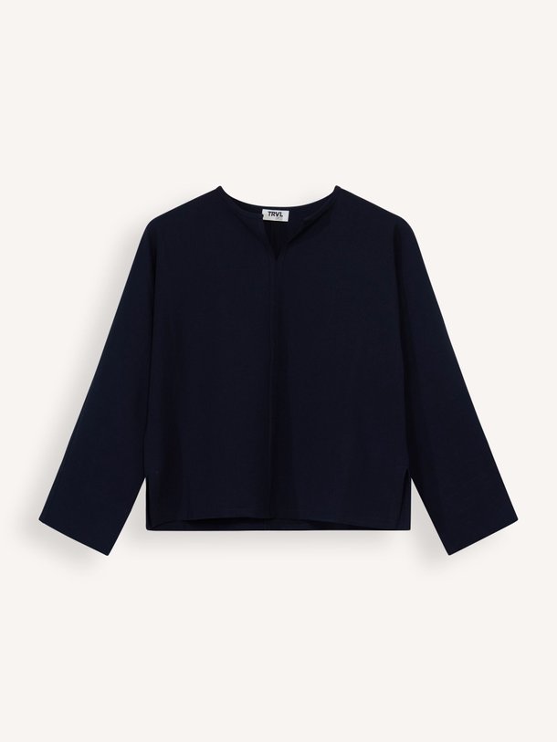 Ontdek de Ash geweven top van Trvl Drss in de kleur donkerblauw bij Orangebag. Op werkdagen voor 21:45 besteld, morgen in huis.