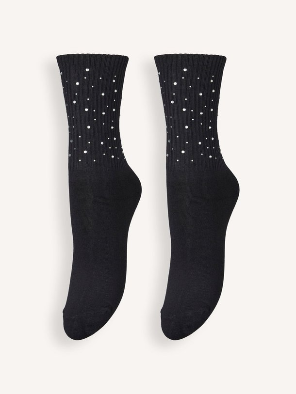 Ontdek de Glimsy katoenmix rib sokken met strass van Becksondergaard in de kleur Zwart bij Orangebag. Op werkdagen voor 21:45 besteld, morgen in huis.