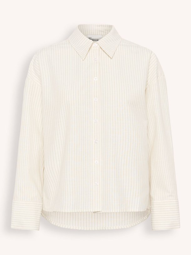 Ontdek de Lennie katoenmix gestreepte blouse van My Essential Wardrobe in de kleur Off-white bij Orangebag. Op werkdagen voor 21:45 besteld, morgen in huis.