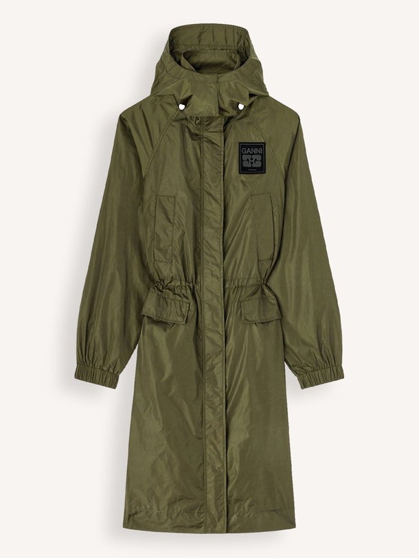 Ontdek de Geweven parka van Ganni in de kleur Donkergroen bij Orangebag. Op werkdagen voor 21:45 besteld, morgen in huis.