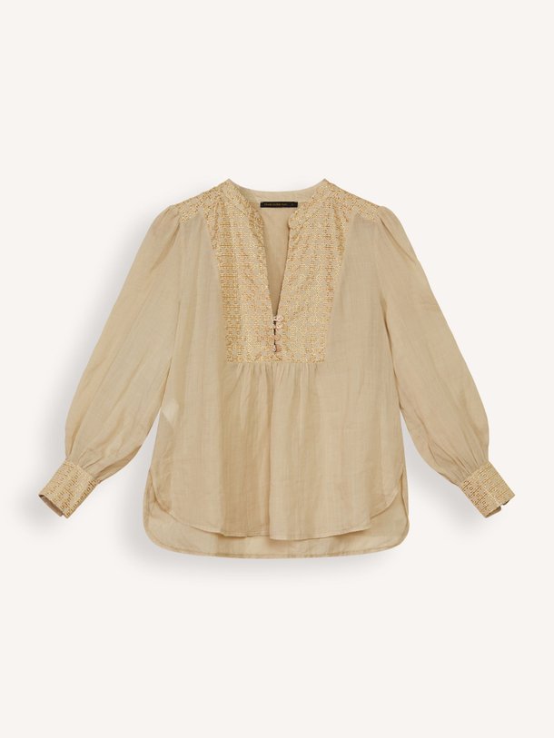 Ontdek de Katoenmix top met borduursel van Greek Archaic Kori in de kleur beige bij Orangebag. Op werkdagen voor 21:45 besteld, morgen in huis.