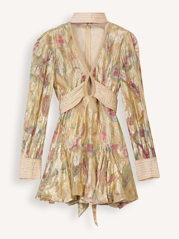 Ontdek de Flora viscosemix jurk met lurex van Mes Demoiselles in de kleur goudkleur bij Orangebag. Op werkdagen voor 21:45 besteld, morgen in huis.