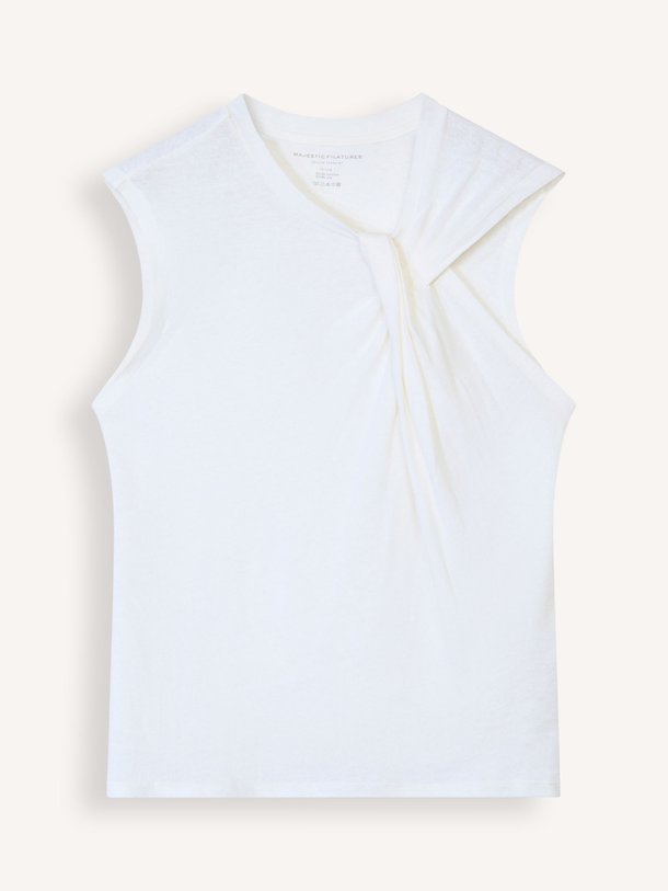 Ontdek de M947 katoen/linnenmix top van Majestic Filatures in de kleur Off-white bij Orangebag. Op werkdagen voor 21:45 besteld, morgen in huis.