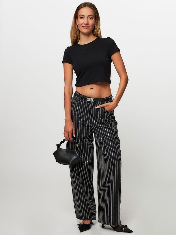 Ontdek de Katoenen wide leg broek met pailletten van Rotate Birger Christensen in de kleur zwart bij Orangebag. Op werkdagen voor 21:45 besteld, morgen in huis.