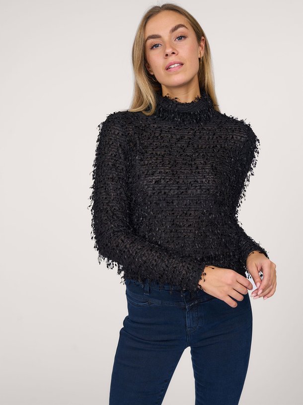 Ontdek de Sino geweven top met franjes van My Essential Wardrobe in de kleur zwart bij Orangebag. Op werkdagen voor 21:45 besteld, morgen in huis.