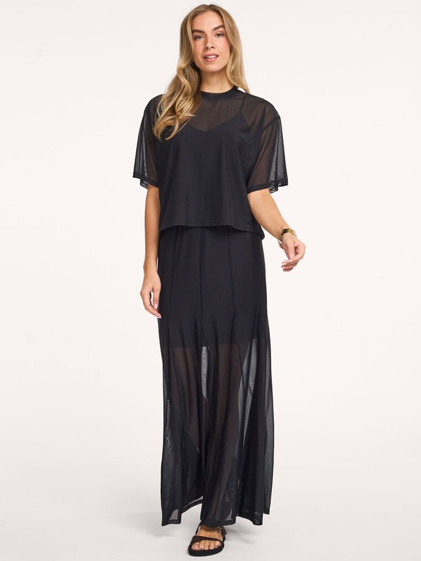 Ontdek de Solis geweven mesh maxi rok van Dante 6 in de kleur Zwart bij Orangebag. Op werkdagen voor 21:45 besteld, morgen in huis.