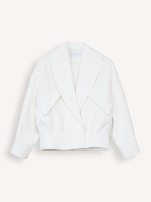 Ontdek de Himari katoenmix jasje van Iro in de kleur off-white bij Orangebag. Op werkdagen voor 21:45 besteld, morgen in huis.