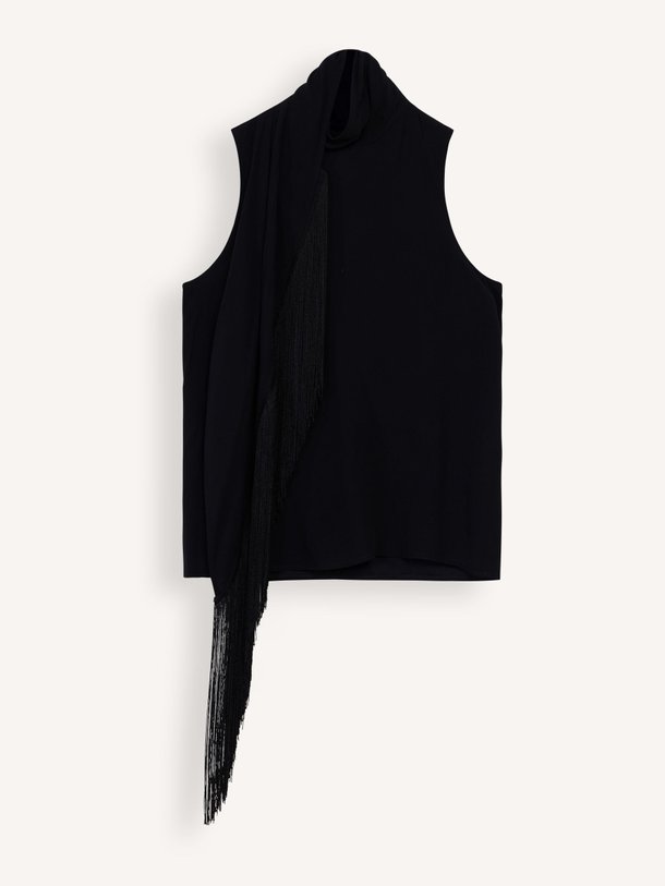 Ontdek de Django viscosemix top met franjes van Vanessa Bruno in de kleur zwart bij Orangebag. Op werkdagen voor 21:45 besteld, morgen in huis.