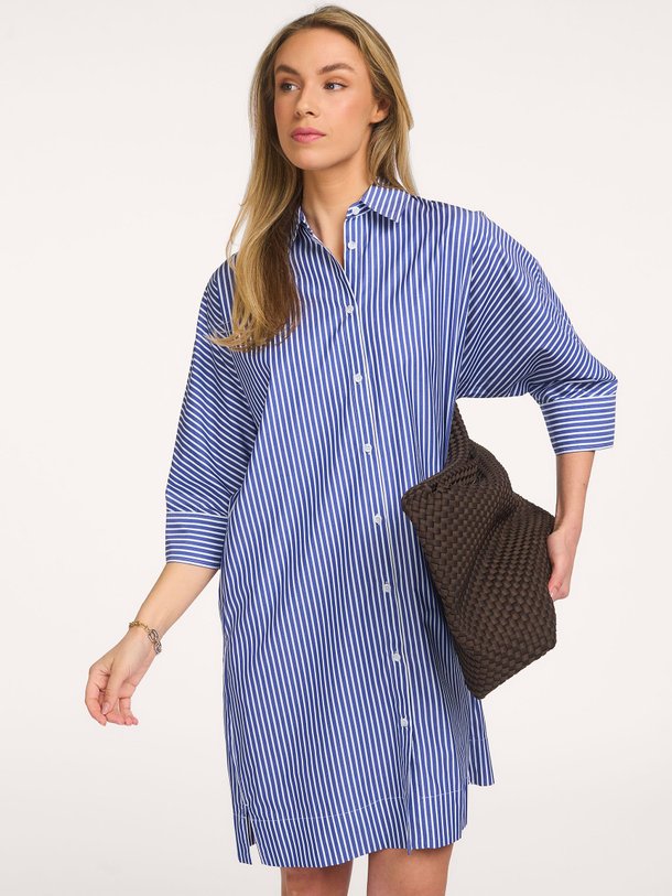 Ontdek de Giulietta katoenen gestreepte jurk van Sacrécoeur in de kleur Blauw bij Orangebag. Op werkdagen voor 21:45 besteld, morgen in huis.