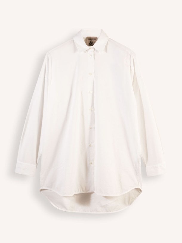 Ontdek de Katoenen oversized blouse van Semicouture in de kleur wit bij Orangebag. Op werkdagen voor 21:45 besteld, morgen in huis.