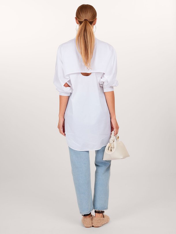 Ontdek de Katoenen oversized blouse van Semicouture in de kleur wit bij Orangebag. Op werkdagen voor 21:45 besteld, morgen in huis.