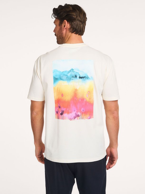 Ontdek de Pollen katoenmix T-shirt met print van Law of the Sea in de kleur Crème bij Orangebag. Op werkdagen voor 21:45 besteld, morgen in huis.