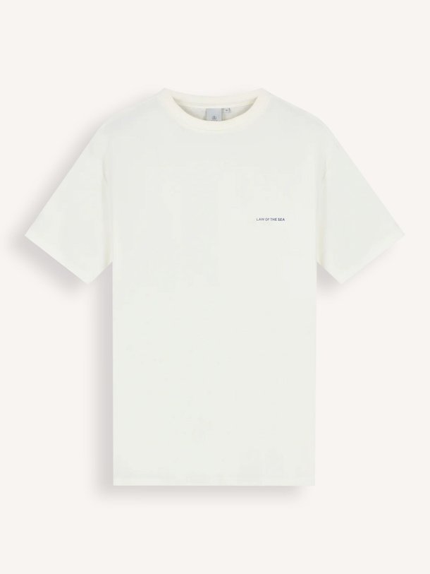 Ontdek de Pollen katoenmix T-shirt met print van Law of the Sea in de kleur Crème bij Orangebag. Op werkdagen voor 21:45 besteld, morgen in huis.