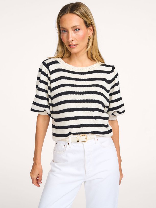 Ontdek de Felixia katoenmix gestreepte top van La Fee Maraboutee in de kleur Ecru bij Orangebag. Op werkdagen voor 21:45 besteld, morgen in huis.