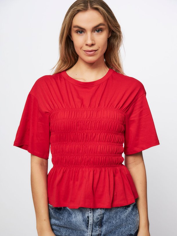 Ontdek de May organic cotton top van Roseanna in de kleur rood bij Orangebag. Op werkdagen voor 21:45 besteld, morgen in huis.