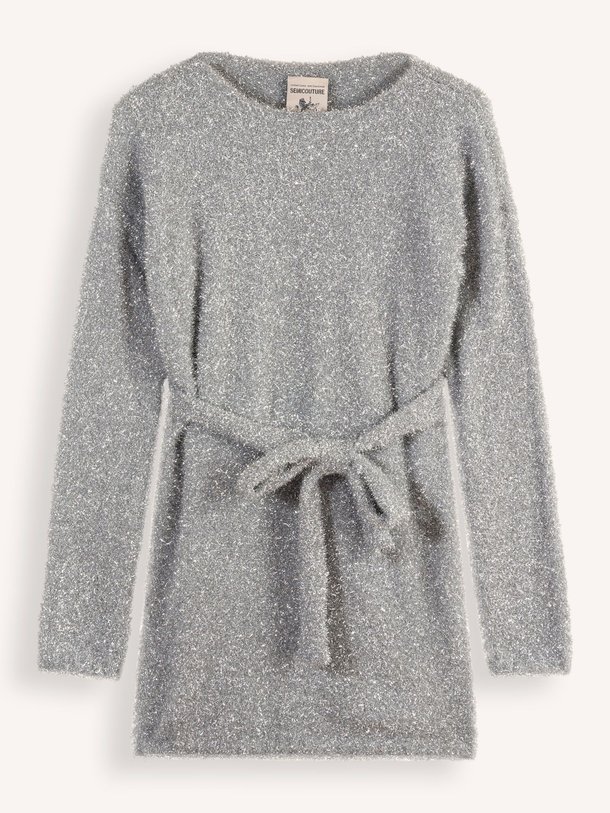 Ontdek de Gebreide jurk met lurex en structuur van Semicouture in de kleur zilverkleur bij Orangebag. Op werkdagen voor 21:45 besteld, morgen in huis.