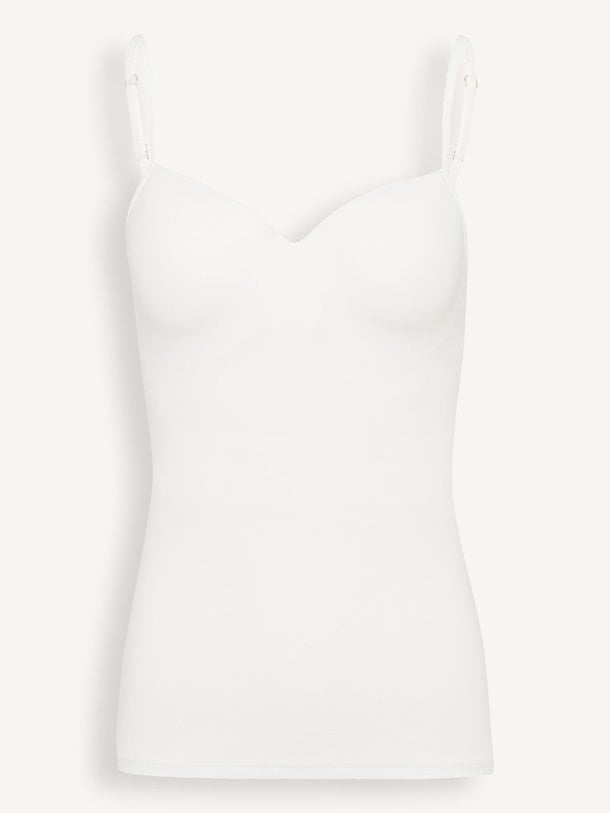 Ontdek de Camisole Jersey top met voorgevormde beha van Hanro in de kleur off-white bij Orangebag. Op werkdagen voor 21:45 besteld, morgen in huis.