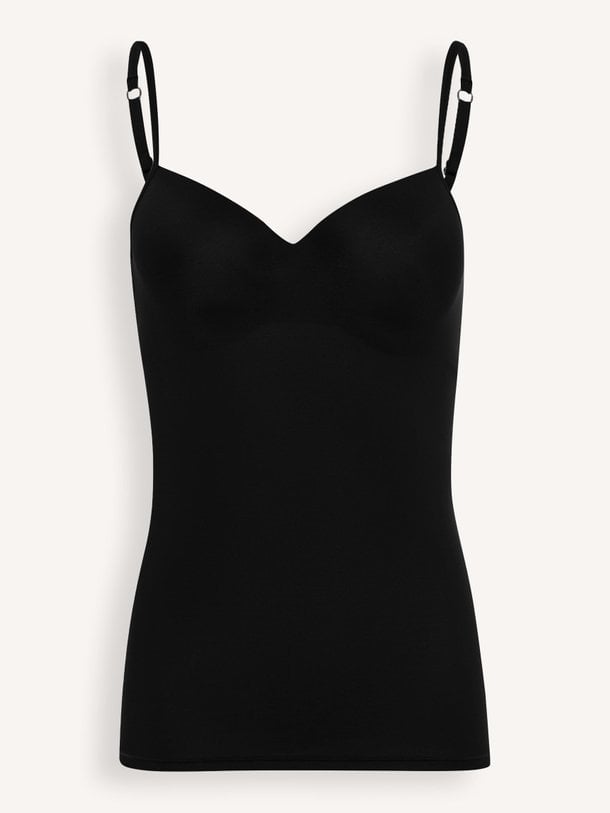 Ontdek de Camisole Jersey top met voorgevormde beha van Hanro in de kleur zwart bij Orangebag. Op werkdagen voor 21:45 besteld, morgen in huis.