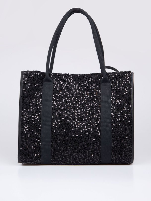 Ontdek de Zavana geweven shopper met pailletten van La Fee Maraboutee in de kleur zwart bij Orangebag. Op werkdagen voor 21:45 besteld, morgen in huis.