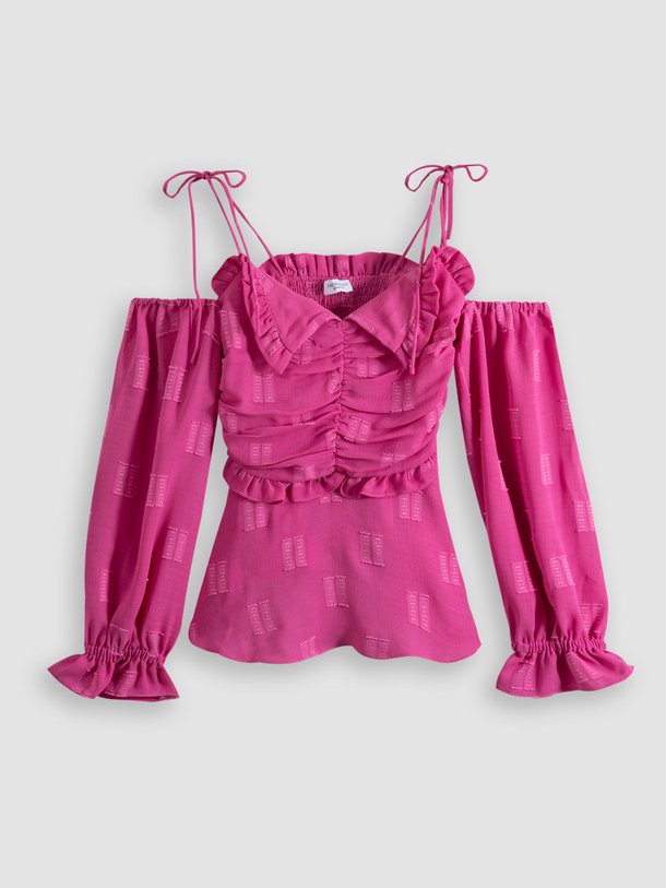 Ontdek de Mika geweven off shoulder top met dessin van Hofmann Copenhagen in de kleur roze bij Orangebag. Op werkdagen voor 21:45 besteld, morgen in huis.