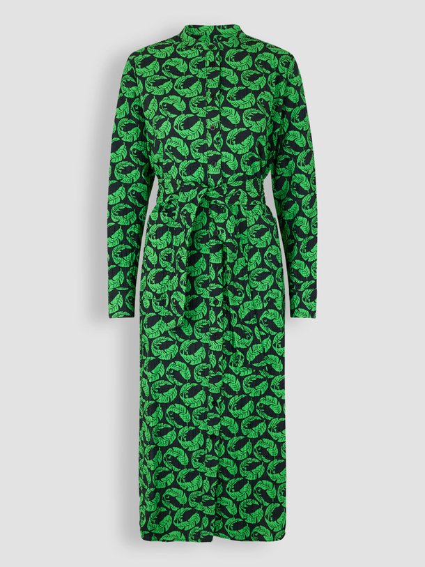 Ontdek de Zinni katoenmix doorknoopjurk met print van Mads Norgaard in de kleur groen bij Orangebag. Op werkdagen voor 21:45 besteld, morgen in huis.